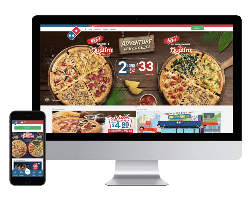 Domino's Pizza Malaysia and Singapore modern website development
